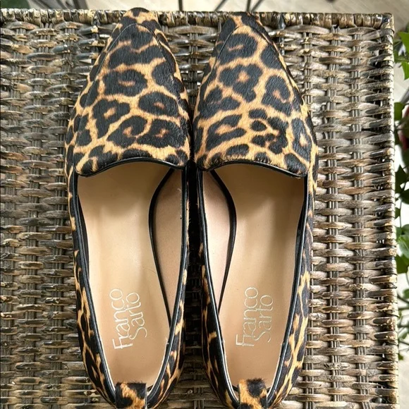 Franco Sarto Brown and Black Leopard Print Loafers women’s size 8.5 - Picture 4 of 7